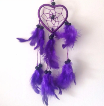Attrape-rêves, Coeur violet, Largeur 7cm